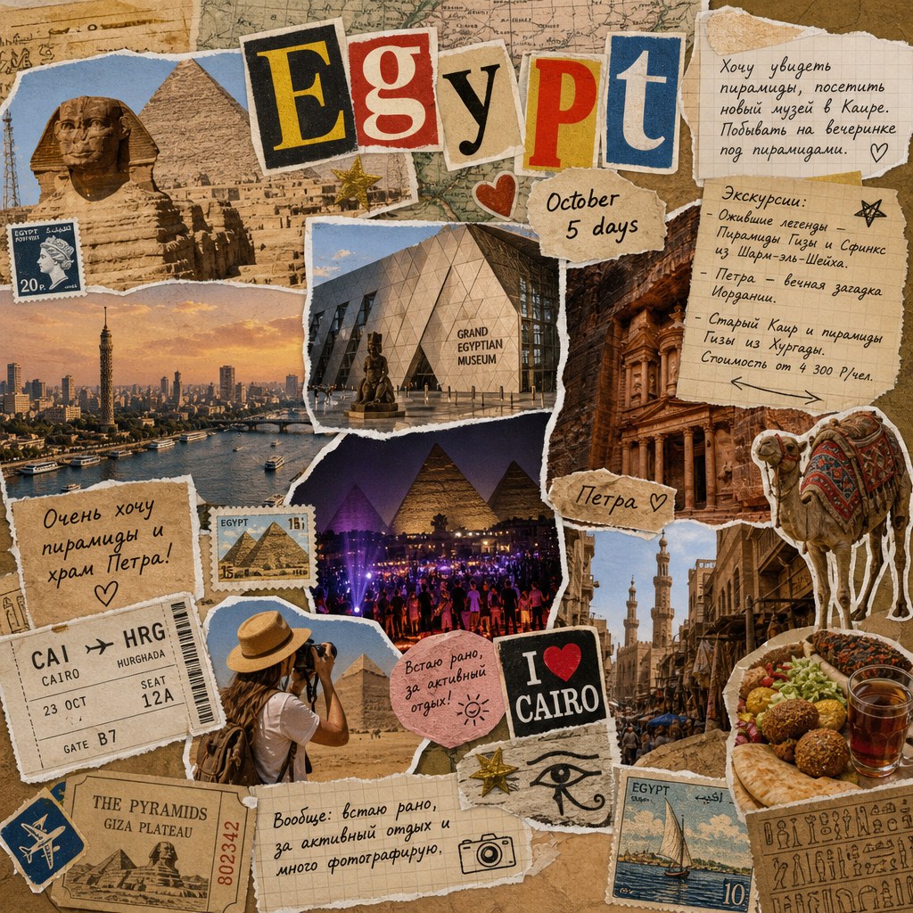 Коллаж путешествия в Egypt